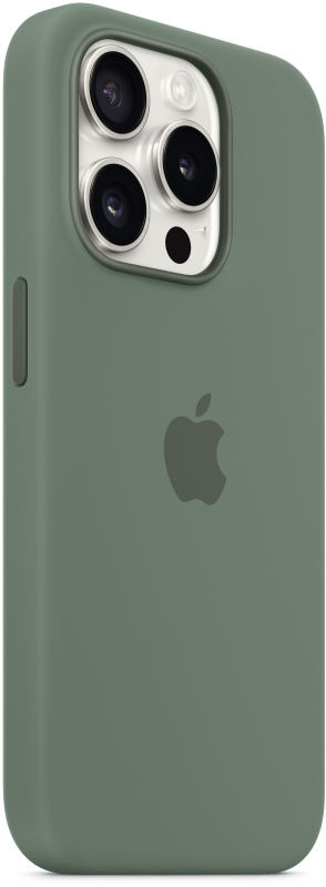 На фото изображено Чехол Apple MagSafe для iPhone 15 Pro, силикон, «Сосновый лес»