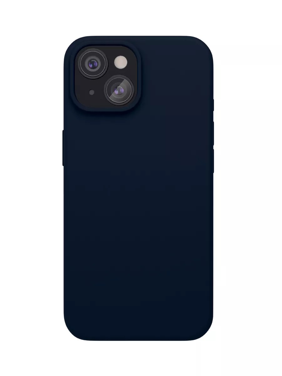На фото изображено Чехол защитный VLP Aster Case с MagSafe для iPhone 15 Plus, темно-синий