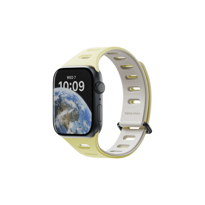 На фото изображено Ремешок Native Union для Apple Watch Magnetic 38/40/41мм, желтый/серый