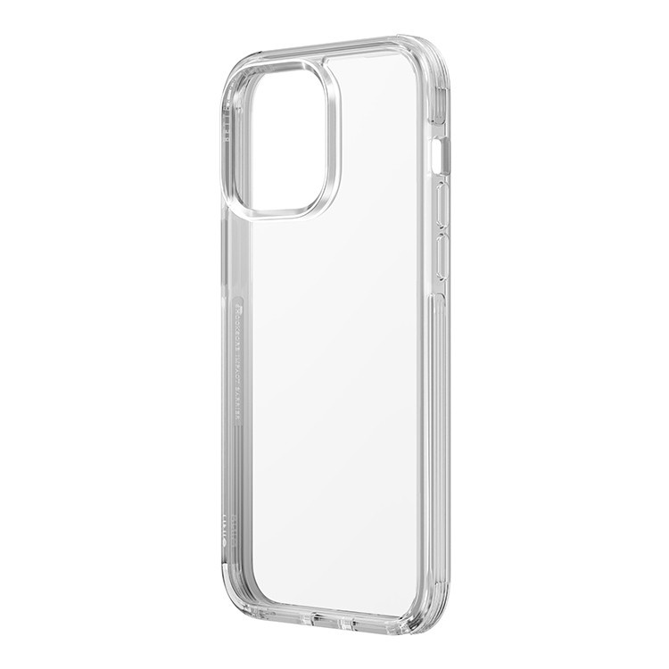 На фото изображено Чехол Uniq для iPhone 14 Combat Clear, прозрачный