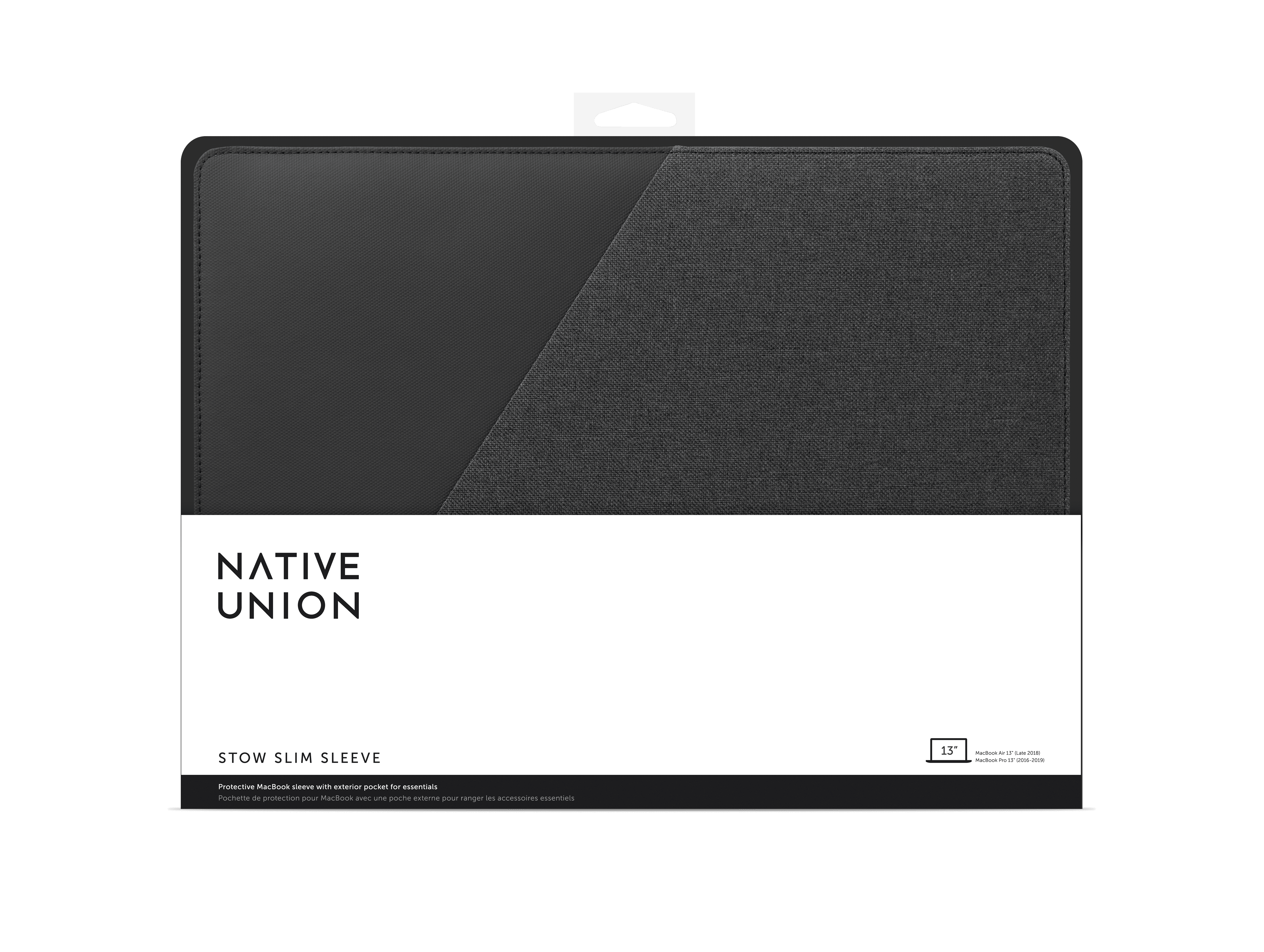 На фото изображено Защитный чехол Native Union Slim Sleeve для Macbook 13", серый