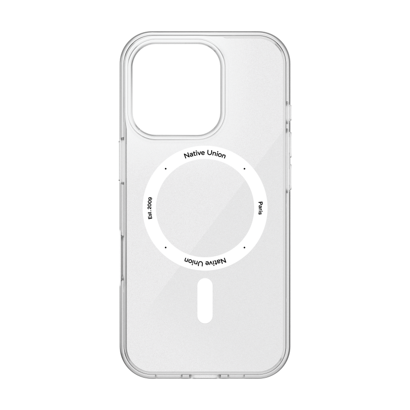 На фото изображено Чехол Native Union (RE)Classic Case MagSafe для iPhone 16 Pro, прозрачный