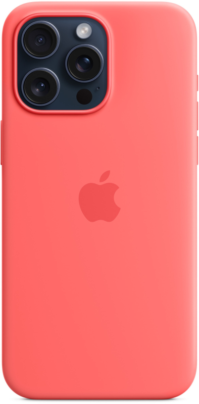 На фото изображено Чехол Apple MagSafe для iPhone 15 Pro Max, силикон, «Спелый нектарин»