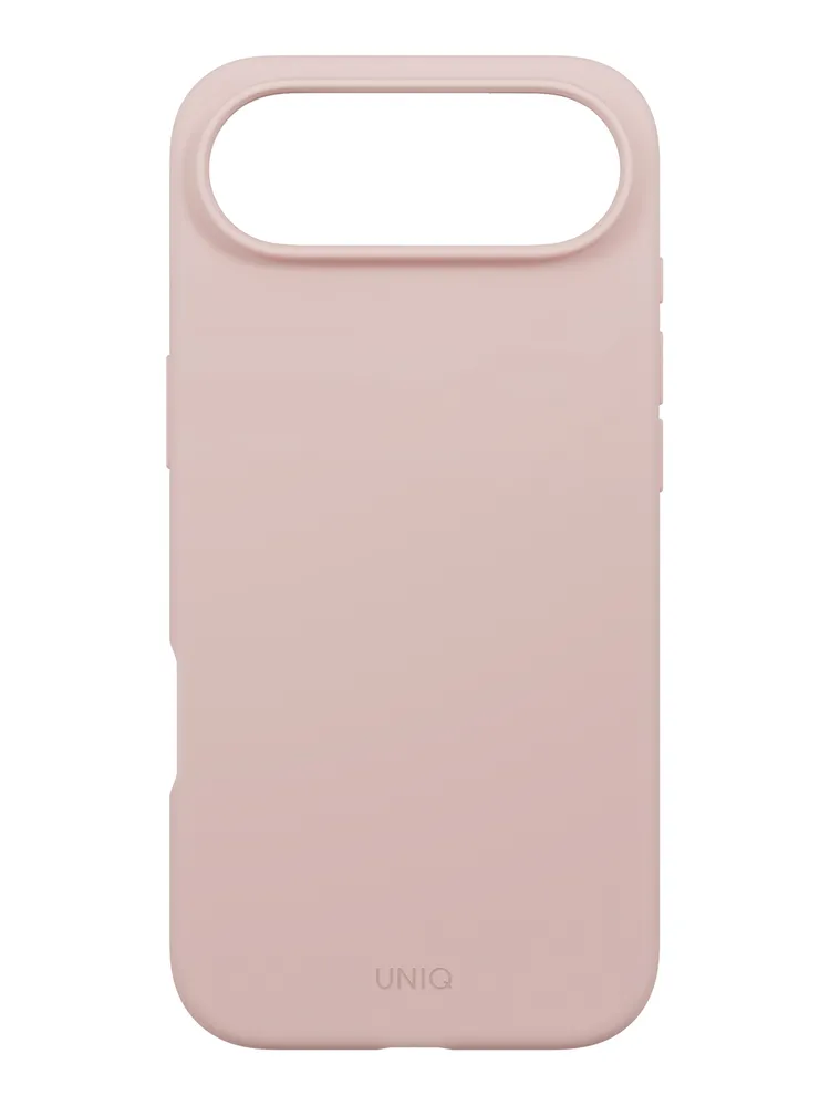 На фото изображено Чехол Uniq Lino MagSafe для iPhone Air, розовый
