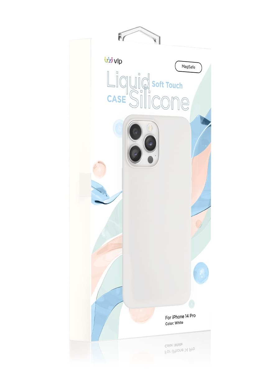 Чехол защитный VLP Silicone case с MagSafe для iPhone 14 Pro, белый
