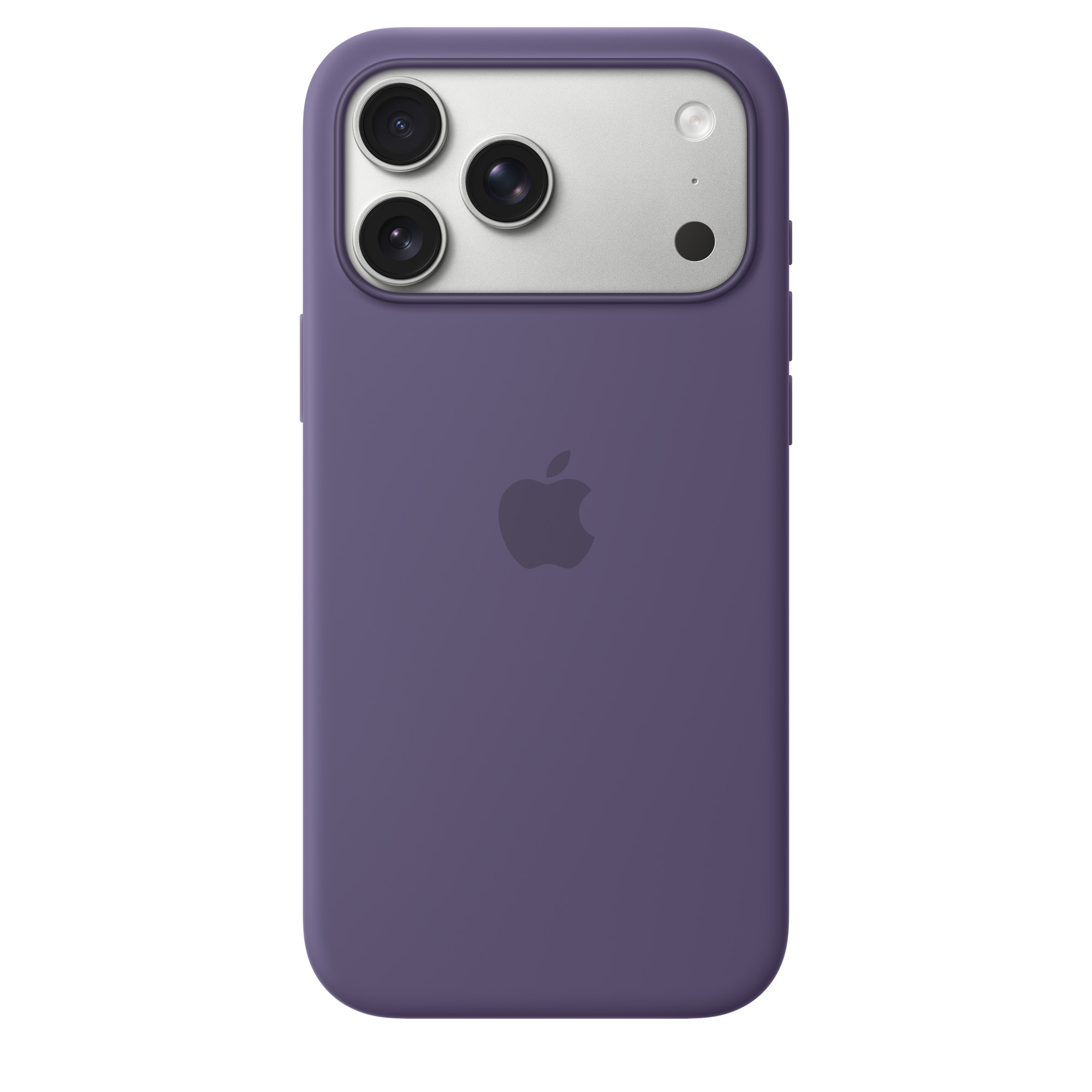 На фото изображено Чехол защитный Apple Silicone Case with MagSafe для iPhone 17 Pro Max, фиолетовый