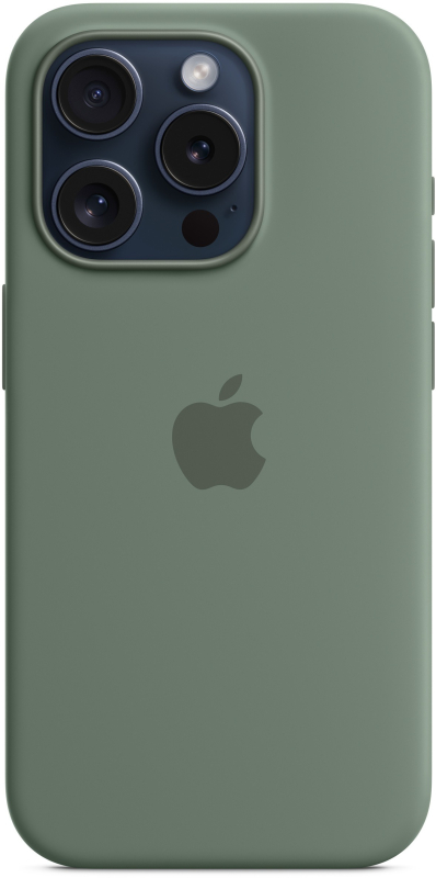 На фото изображено Чехол Apple MagSafe для iPhone 15 Pro, силикон, «Сосновый лес»