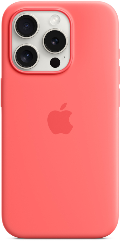 На фото изображено Чехол Apple MagSafe для iPhone 15 Pro, силикон, «Спелый нектарин»