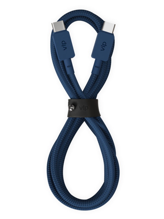 Кабель VLP Nylon Cable USB/C-USB/C, 100 Вт, 1.2м, темно-синий