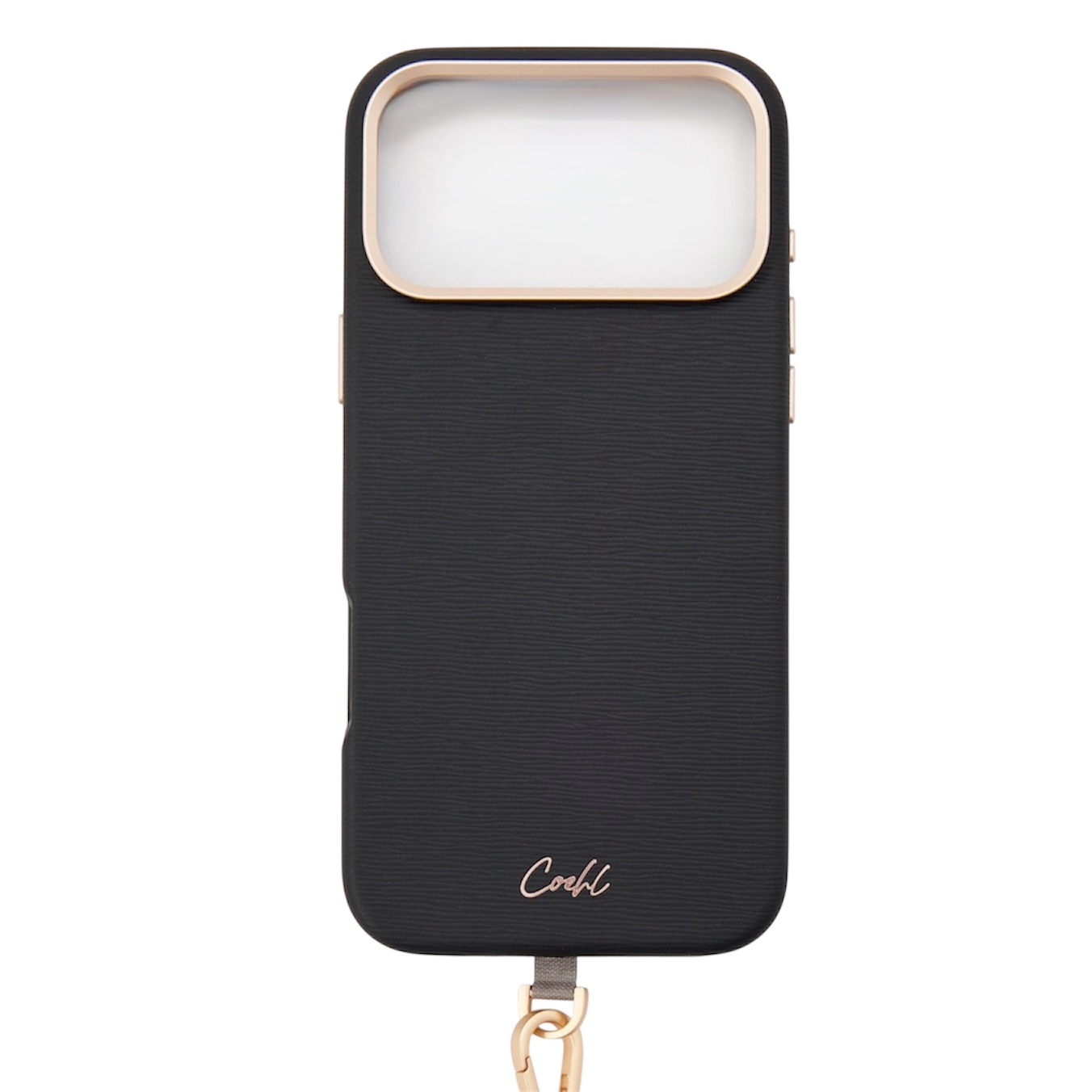 На фото изображено Чехол Uniq Coehl Strap Merelle (MagSafe) для iPhone 17 Pro Max, черный