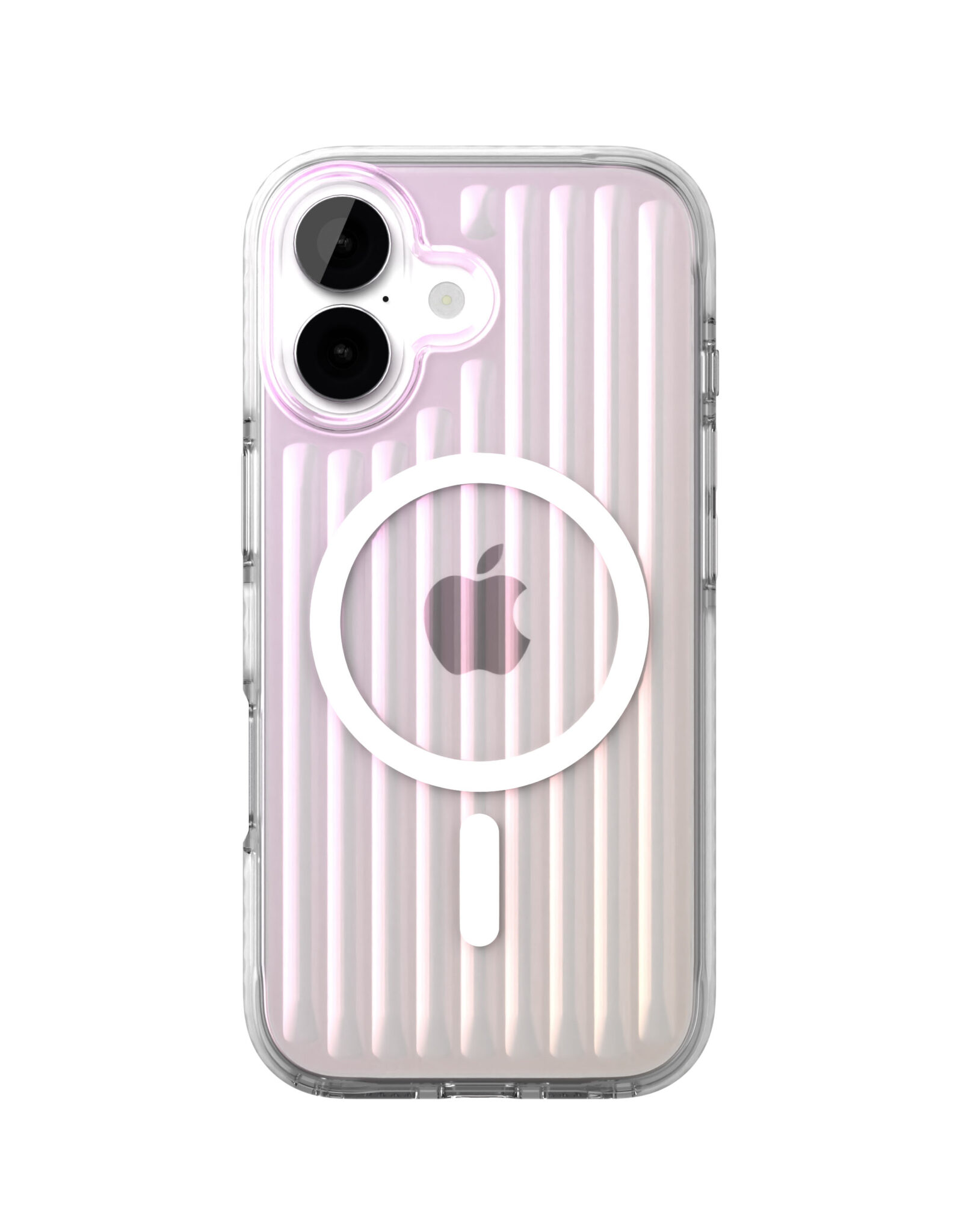 На фото изображено Чехол защитный VLP Pulse Case с MagSafe для iPhone 17, перламутровый