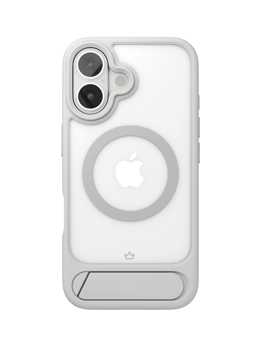 На фото изображено Чехол защитный VLP Reels Case с MagSafe для iPhone 16 Plus, серый