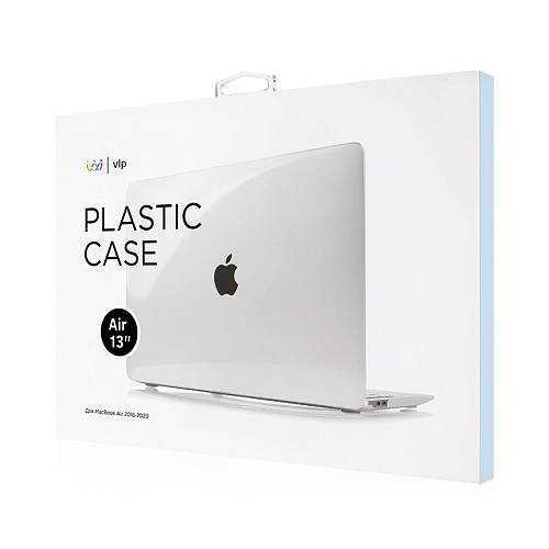 На фото изображено Чехол защитный VLP Plastic Case для MacBook Air 13" 2018-2021, прозрачный