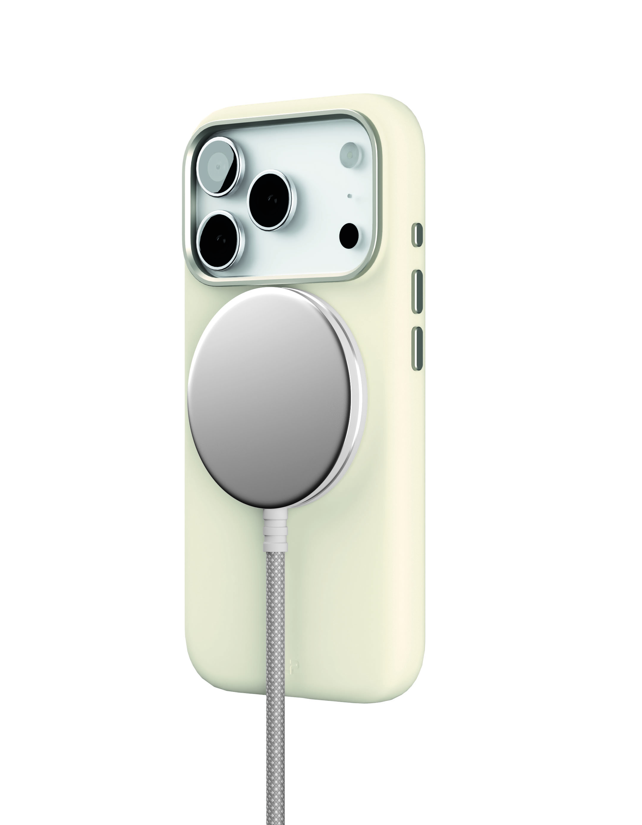 На фото изображено Чехол защитный VLP Aster Pro Case с MagSafe для iPhone 17 Pro, белый