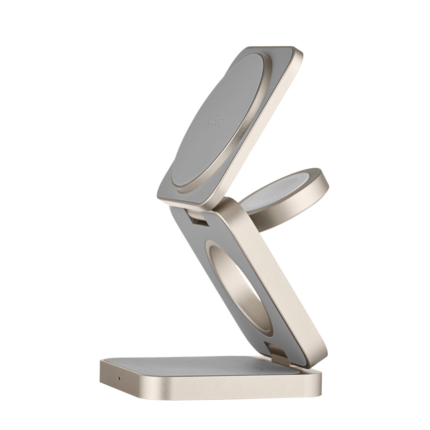 На фото изображено Беспроводное зарядное устройство uBear Balance с поддержкой MagSafe, натуральный титан