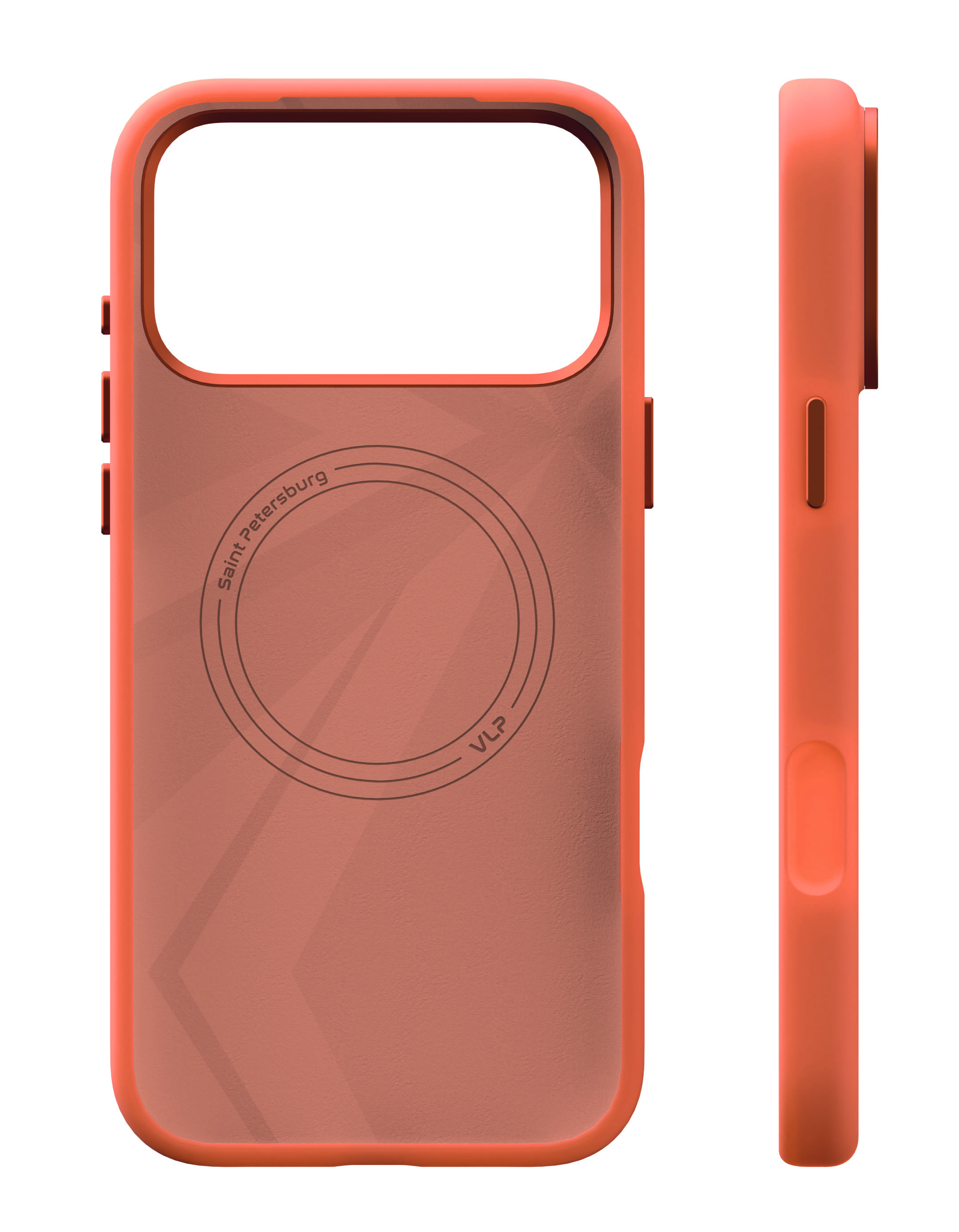 На фото изображено Чехол защитный VLP Aster Pro Case с MagSafe для iPhone 17 Pro Max, оранжевый