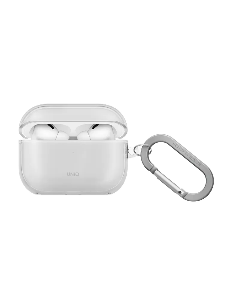На фото изображено Чехол Uniq Glase TPU для AirPods Pro 3, Glossy Clear