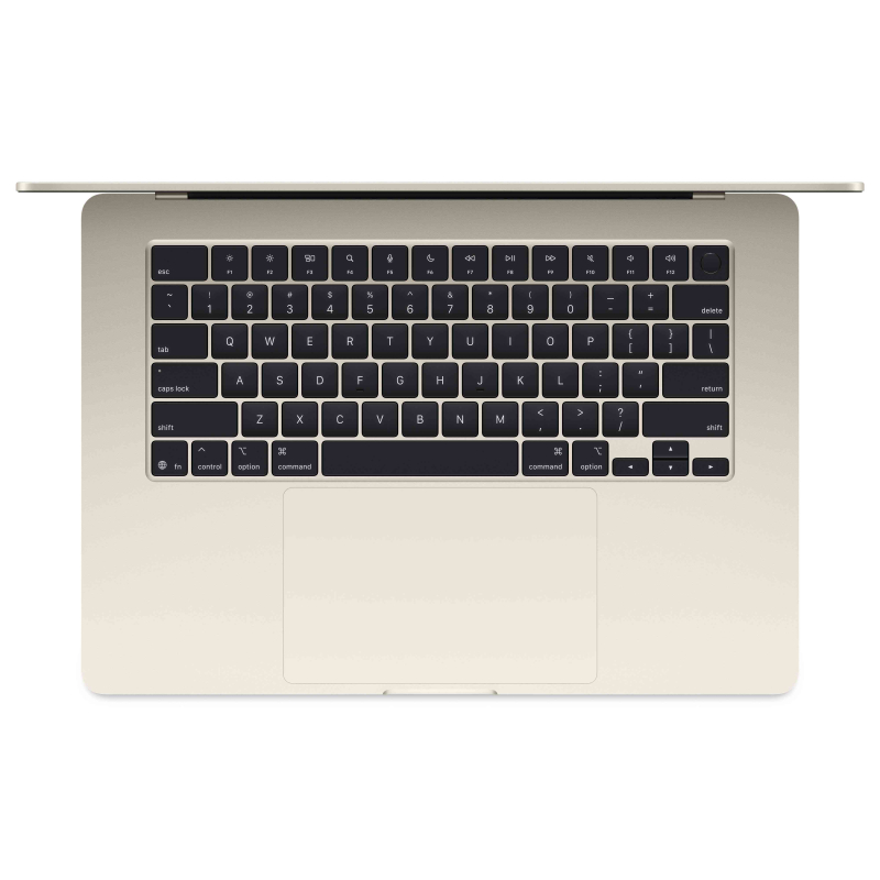 На фото изображено Apple MacBook Air 15" (M5, 10C / 10C, 2026) 24 ГБ, 1 ТБ SSD, Сияющая звезда