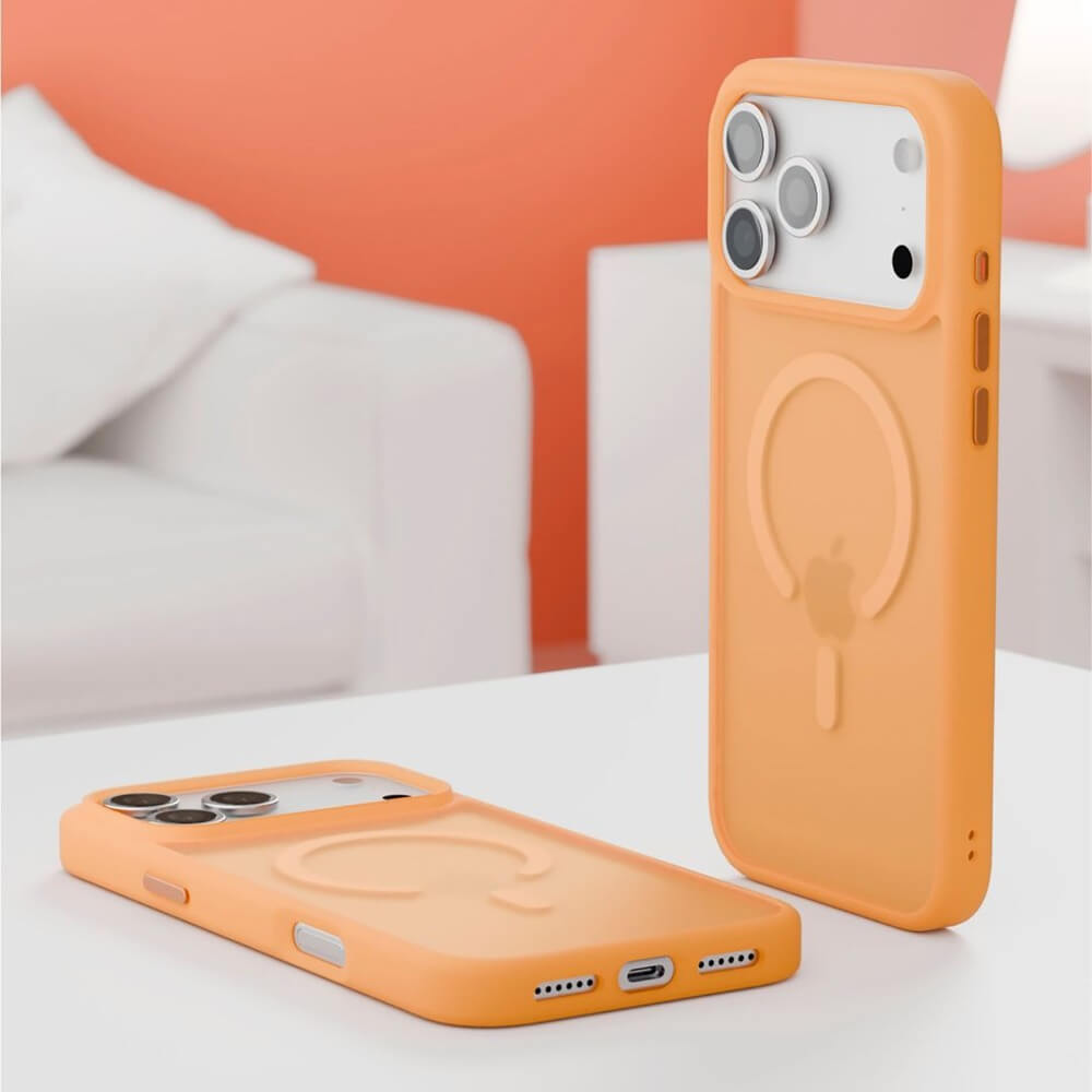 Фото Чехол защитный VLP LITE Bloom Case с MagSafe для iPhone 17 Pro Max, оранжевый На фото изображено Чехол защитный VLP LITE Bloom Case с MagSafe для iPhone 17 Pro Max, оранжевый