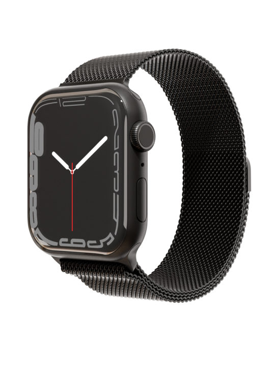 Ремешок из нержавеющей стали сетчатый VLP для Apple Watch 42/44/45, чёрный