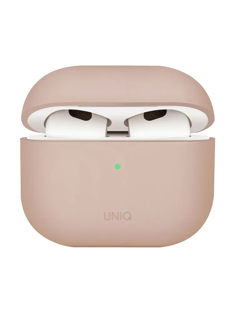 Защитный чехол Uniq Lino Silicone Case для Airpods 4, розовый