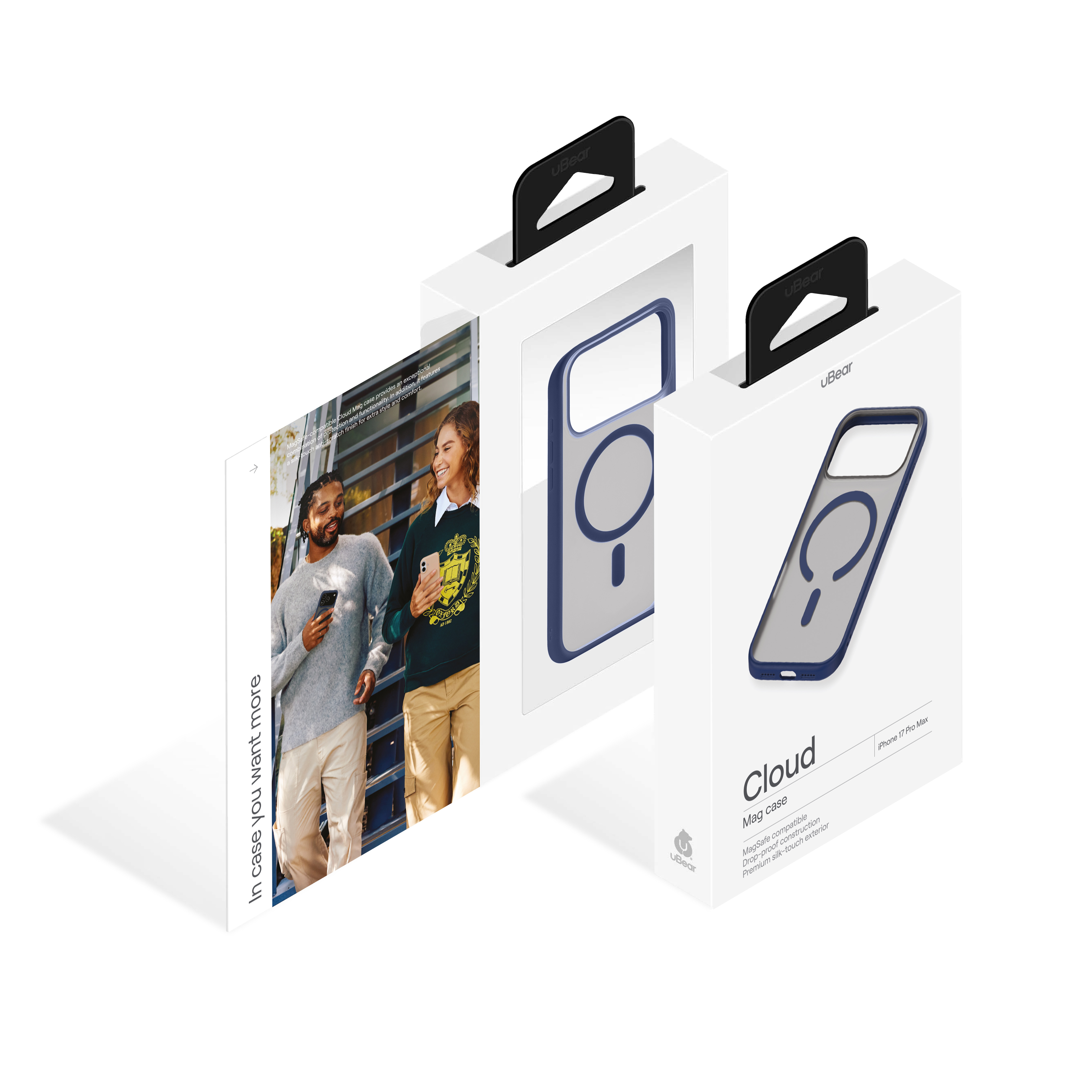 Фото Чехол защитный uBear Cloud Mag Case для iPhone 17 Pro Max, MagSafe, синий На фото изображено Чехол защитный uBear Cloud Mag Case для iPhone 17 Pro Max, MagSafe, синий