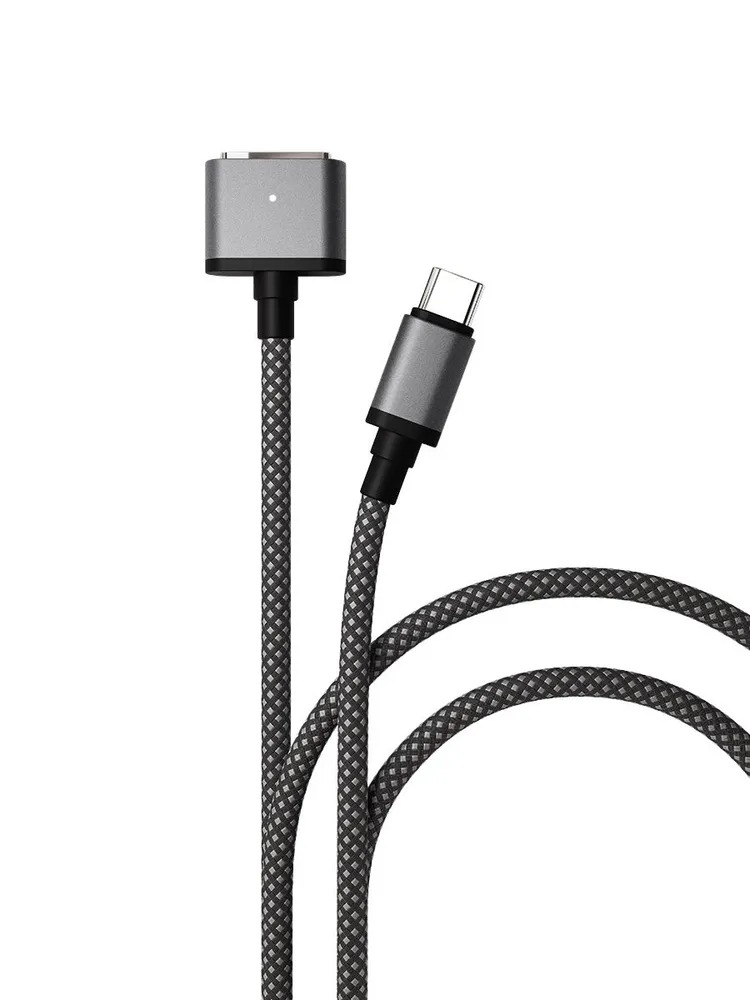 На фото изображено Кабель VLP Cable USB-C/MagSafe, 2м, серый космос