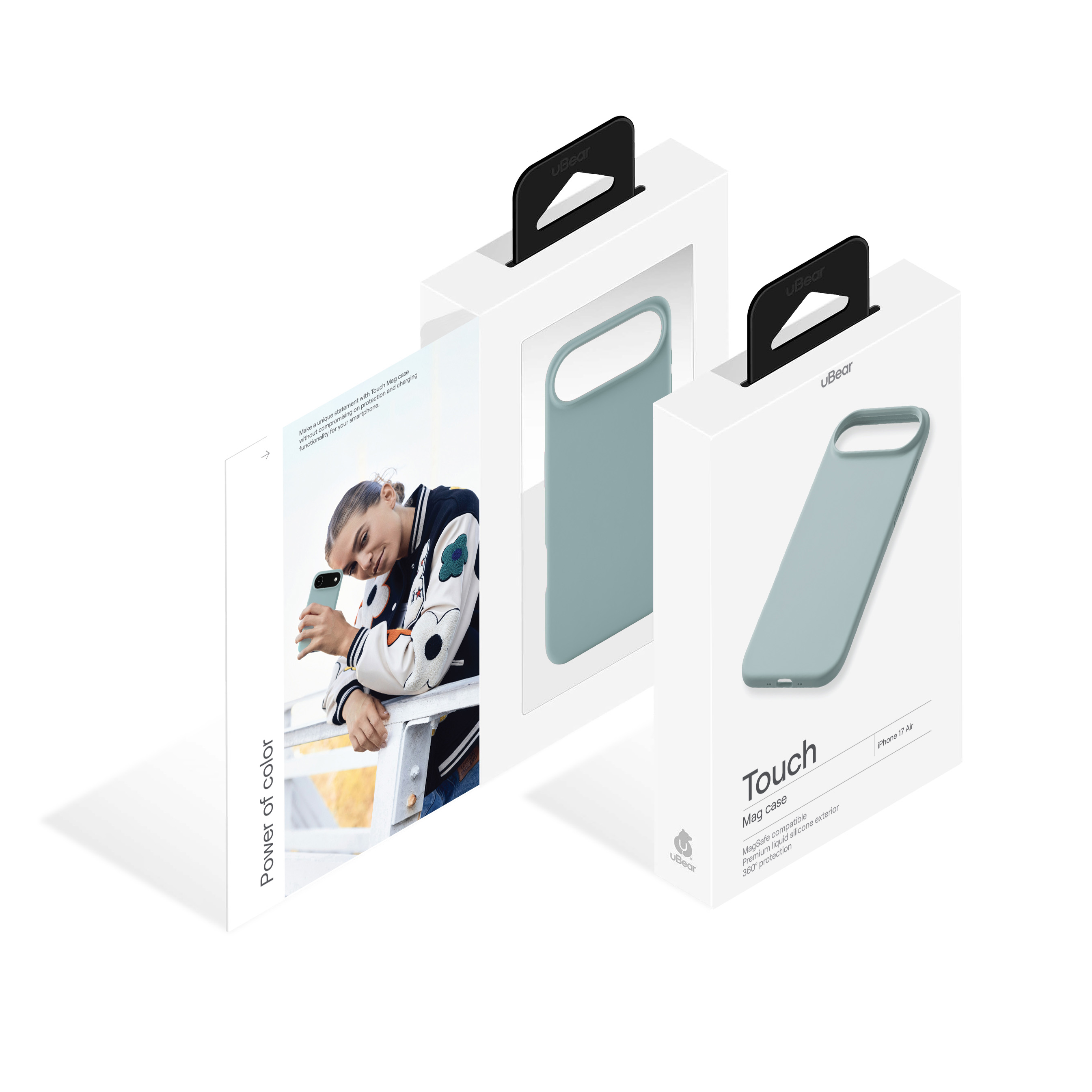 На фото изображено Чехол защитный uBear Touch Mag Case для iPhone 17 Air, MagSafe, холодная мята