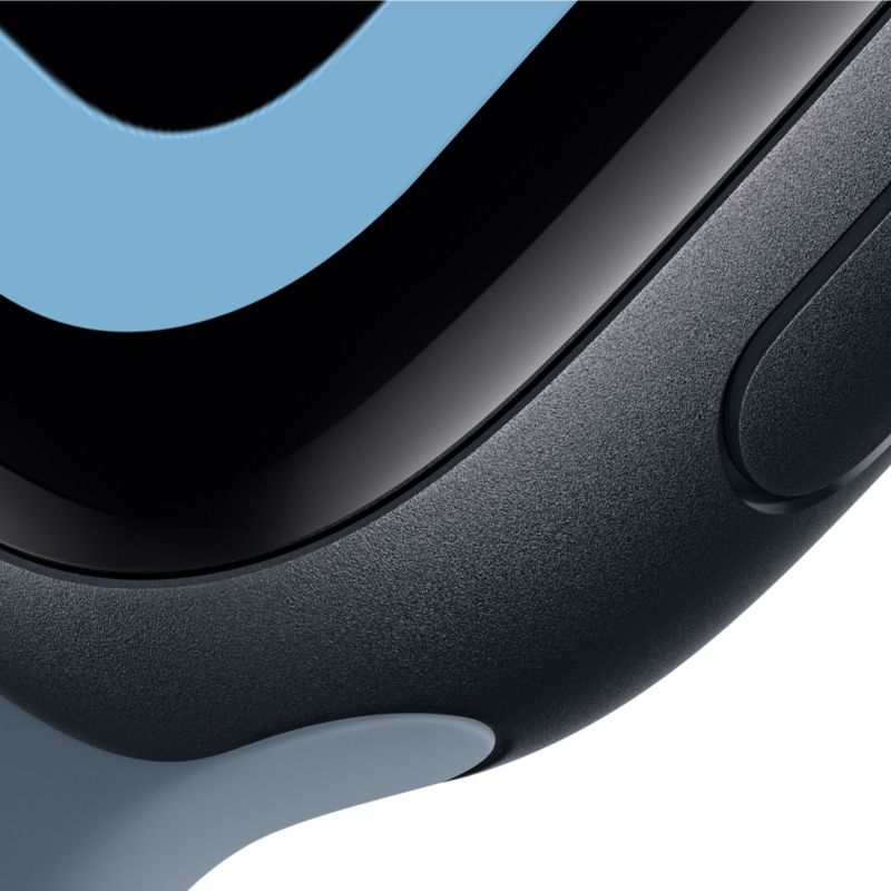 На фото изображено Apple Watch SE 3, 40 мм, корпус из алюминия цвета «Полуночный черный», спортивный ремешок, размер S/M