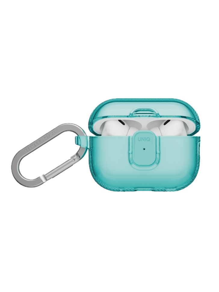 На фото изображено Чехол Uniq Glase PRO TPU для AirPods Pro 3, Teal