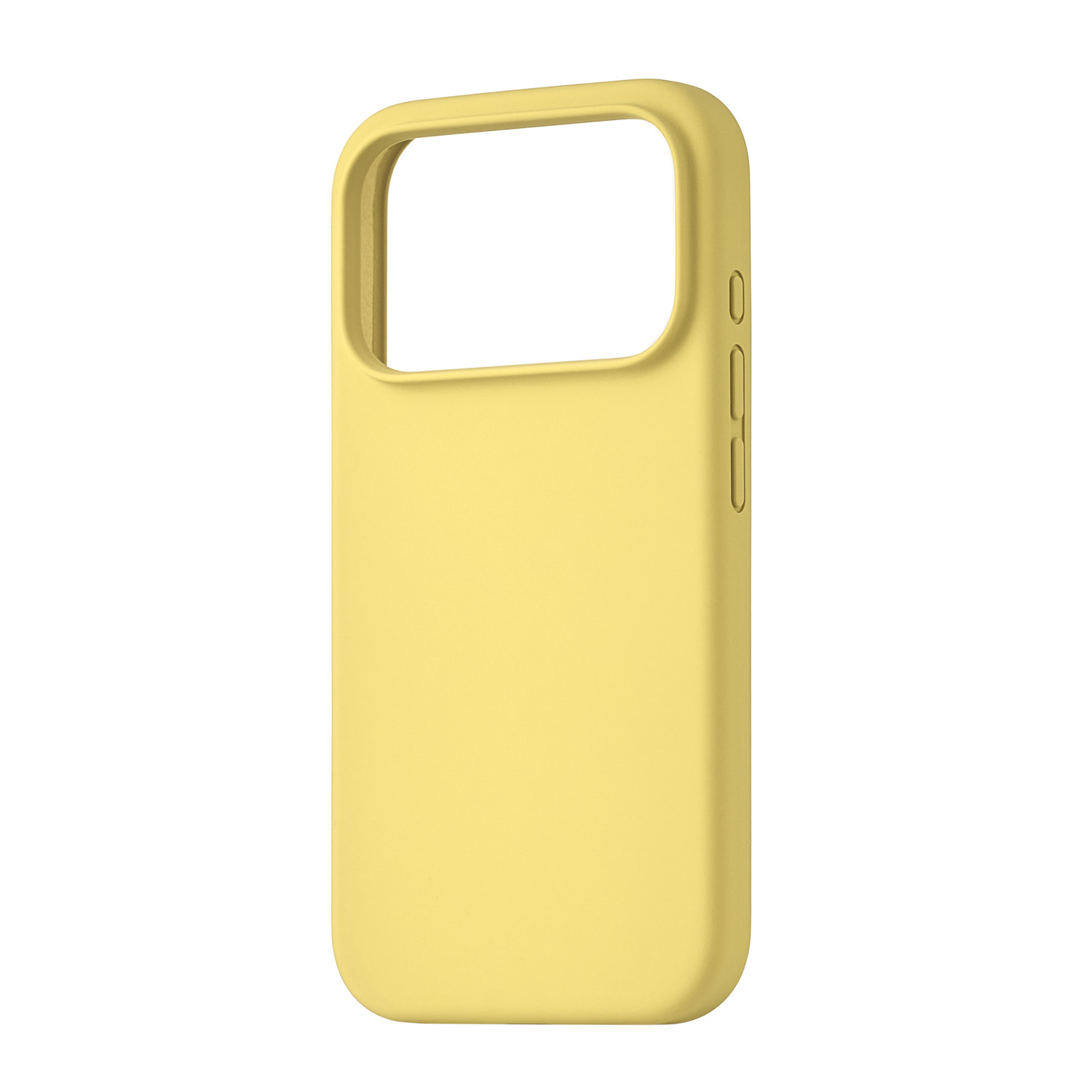 На фото изображено Чехол защитный uBear Touch Mag Case для iPhone 17 Pro, MagSafe, светло-жёлтый