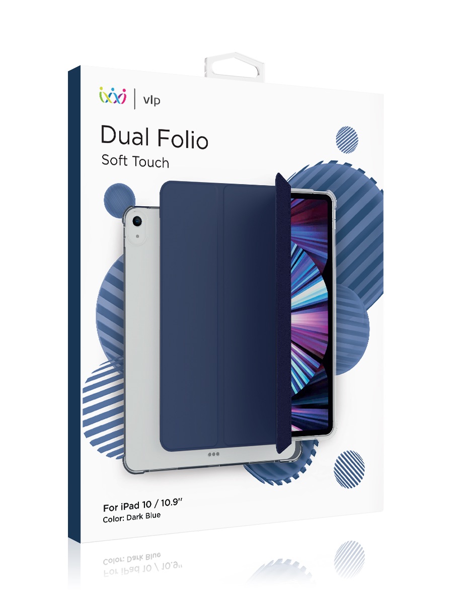 Чехол защитный VLP Dual Folio Case для iPad 10, темно-синий