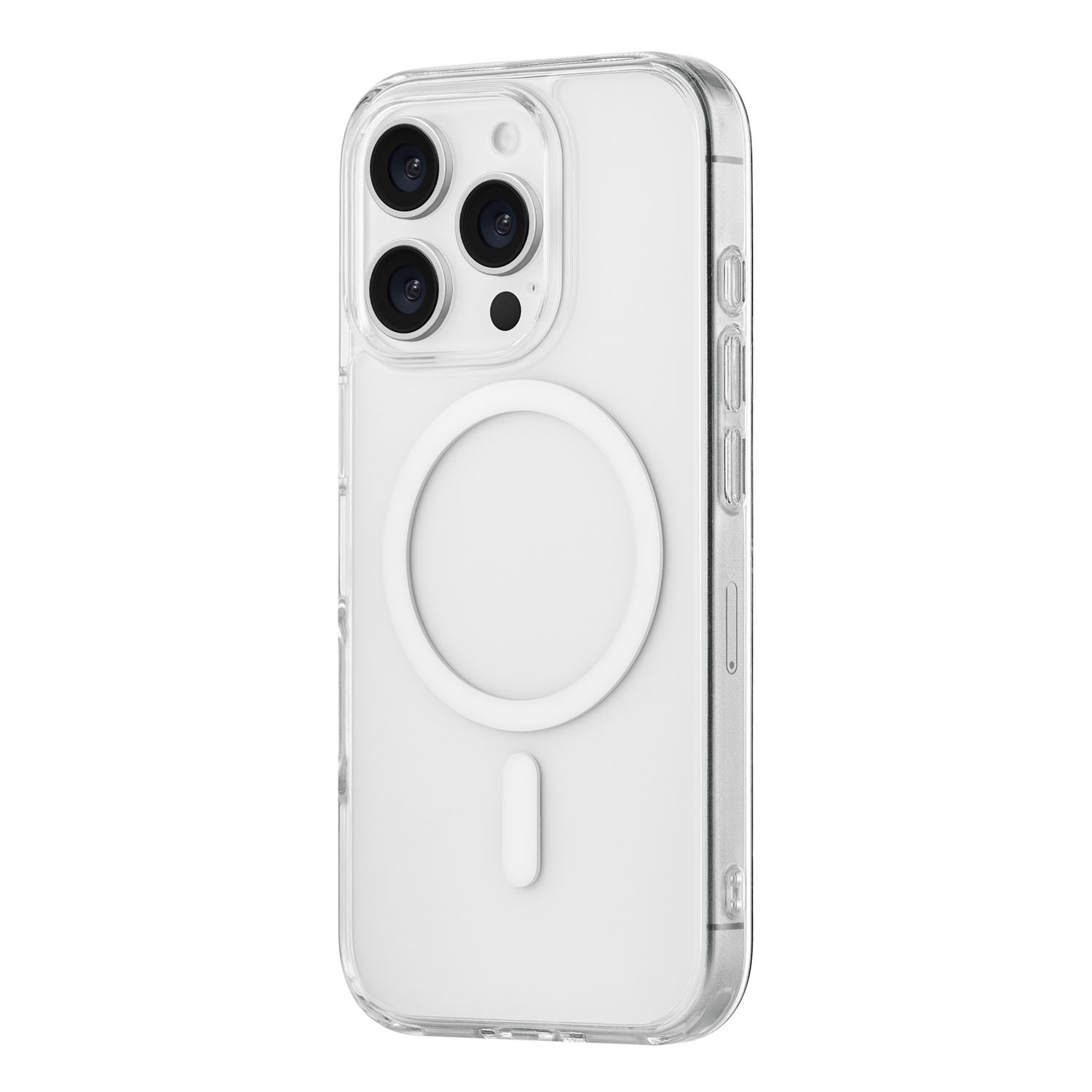 На фото изображено Чехол защитный uBear Real Mag Case для iPhone 16 Pro, усиленный, прозрачный