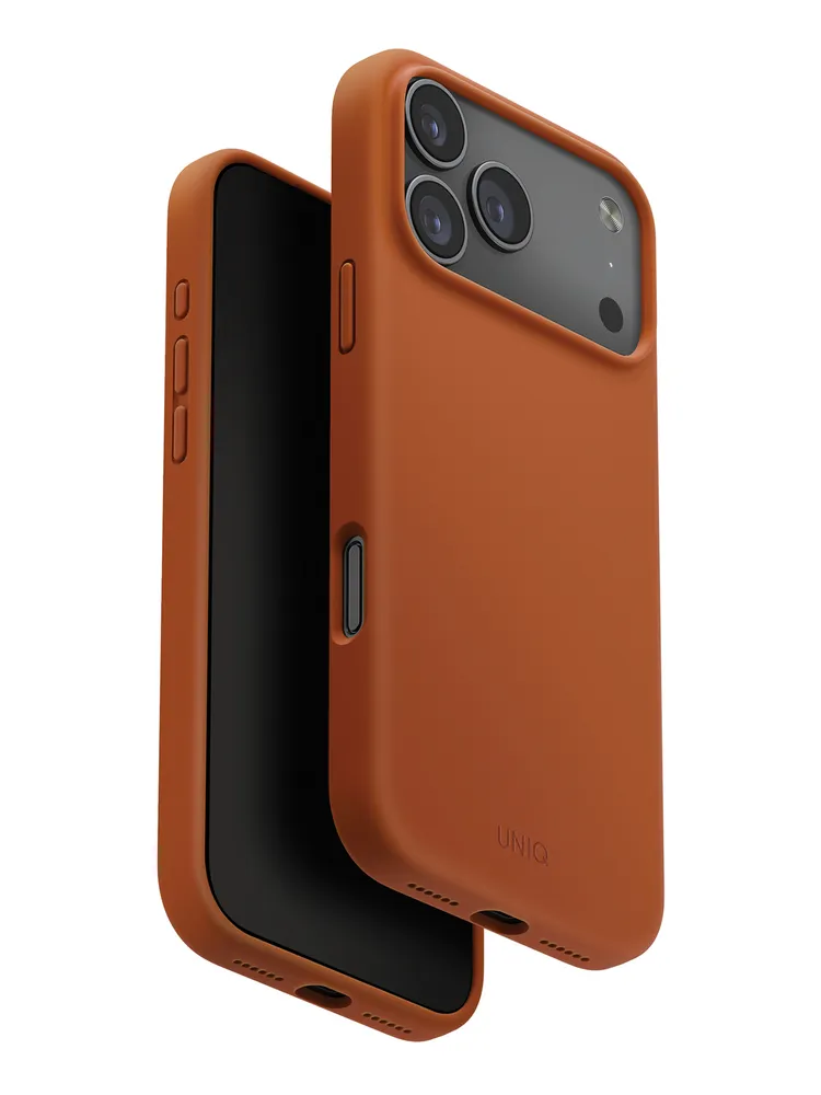 Фото Чехол Uniq Lino MagSafe для iPhone 17 Pro Max, оранжевый На фото изображено Чехол Uniq Lino MagSafe для iPhone 17 Pro Max, оранжевый