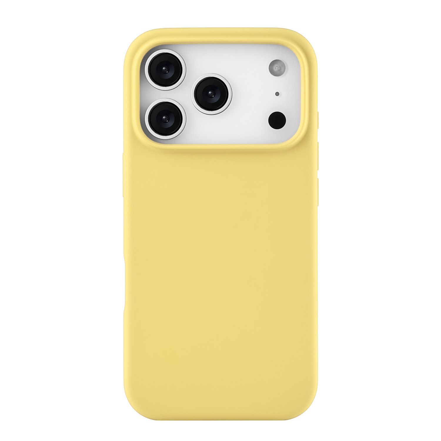 На фото изображено Чехол защитный uBear Touch Mag Case для iPhone 17 Pro, MagSafe, светло-жёлтый