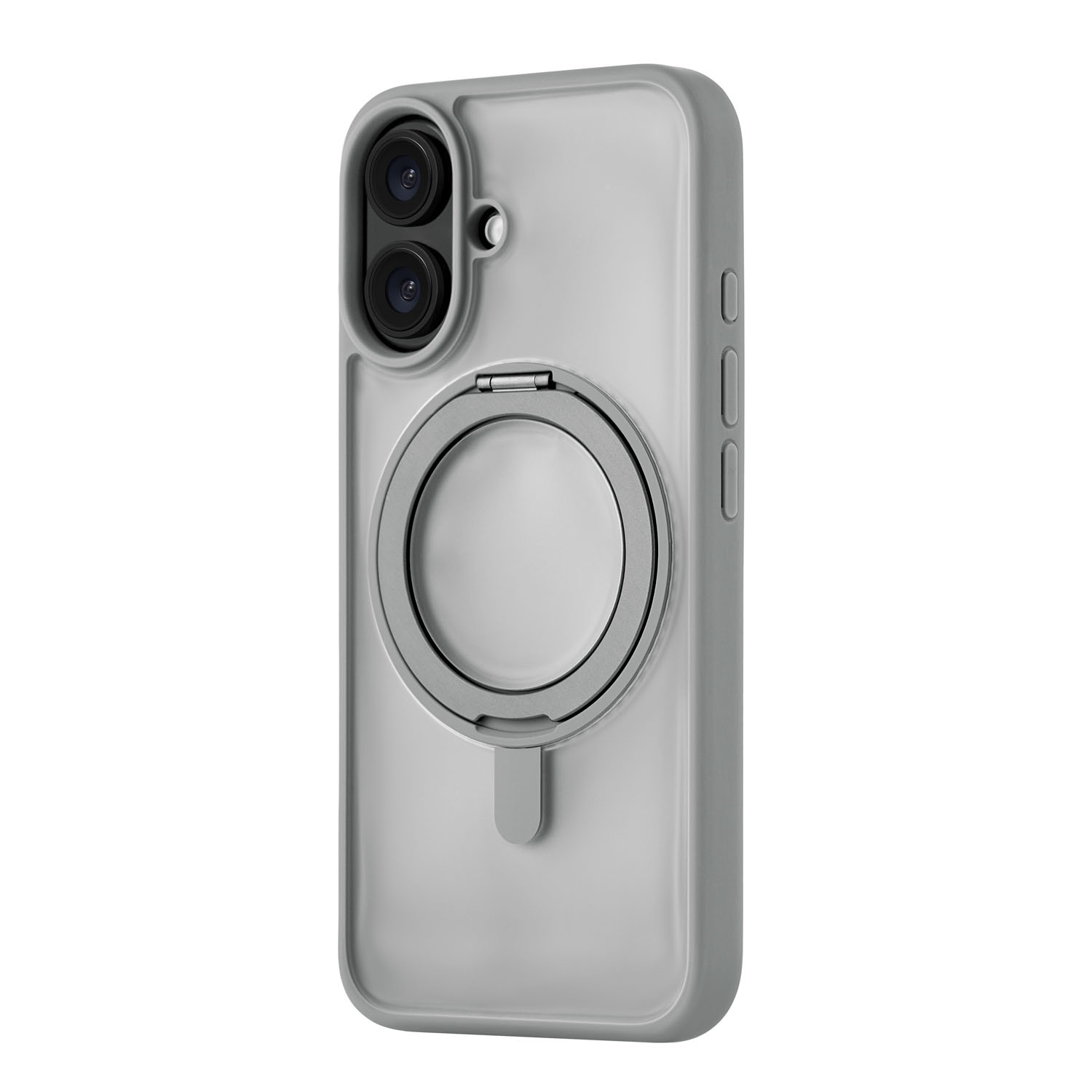 Чехол защитный uBear Clip 360 Mag Case для iPhone 16, с магнитной подставкой, серый