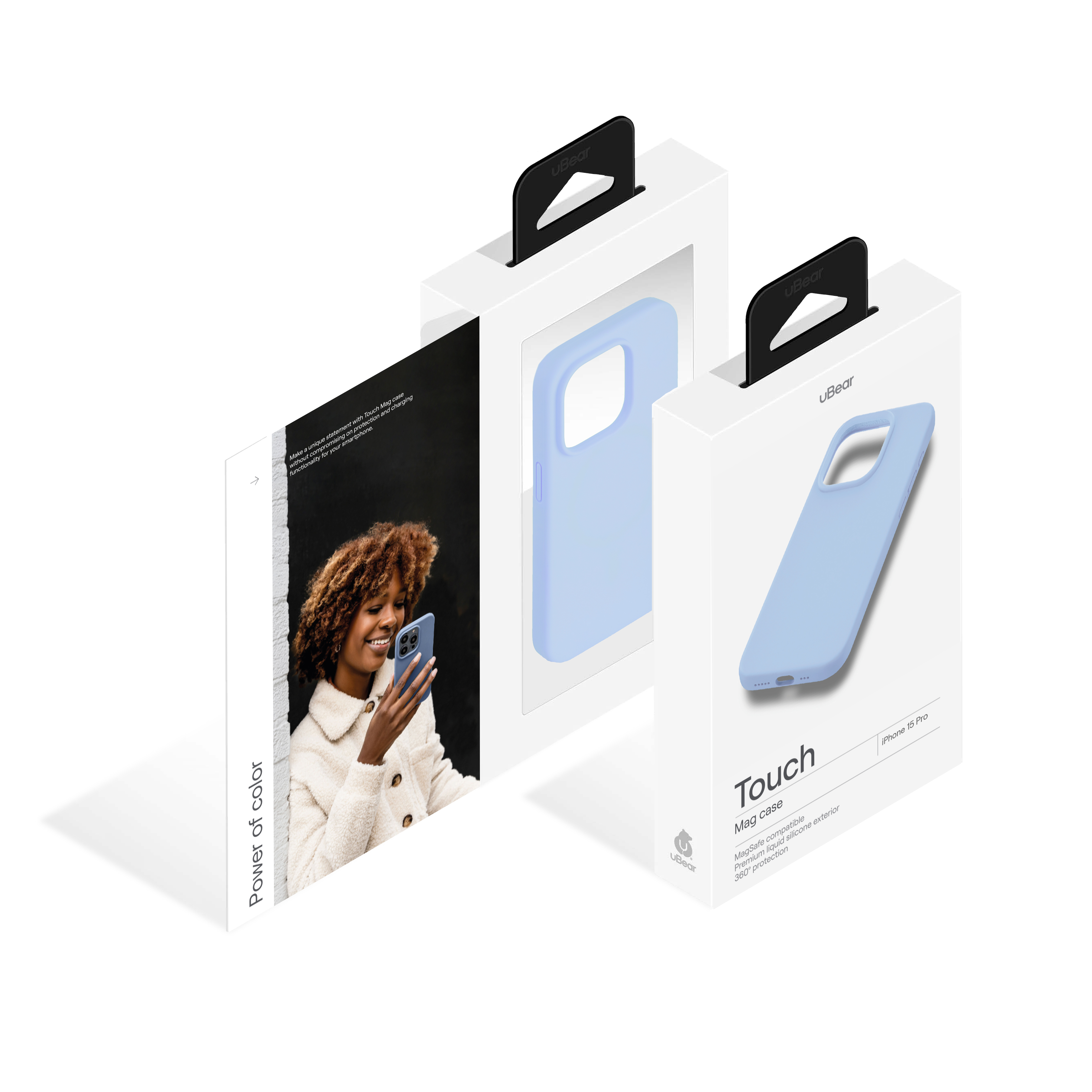 Чехол защитный uBear Touch Mag Case для iPhone 15 Pro, голубой