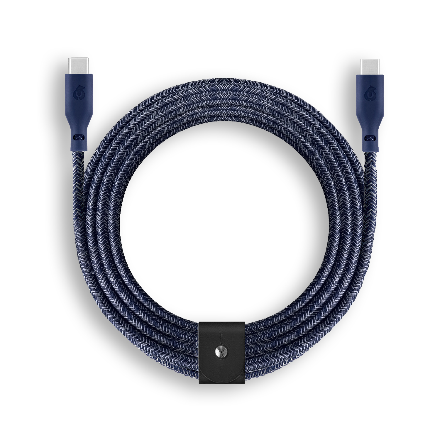 На фото изображено Зарядный кабель uBear Trend, USB-C/USB-С, 140 Вт, 2,4м, синий
