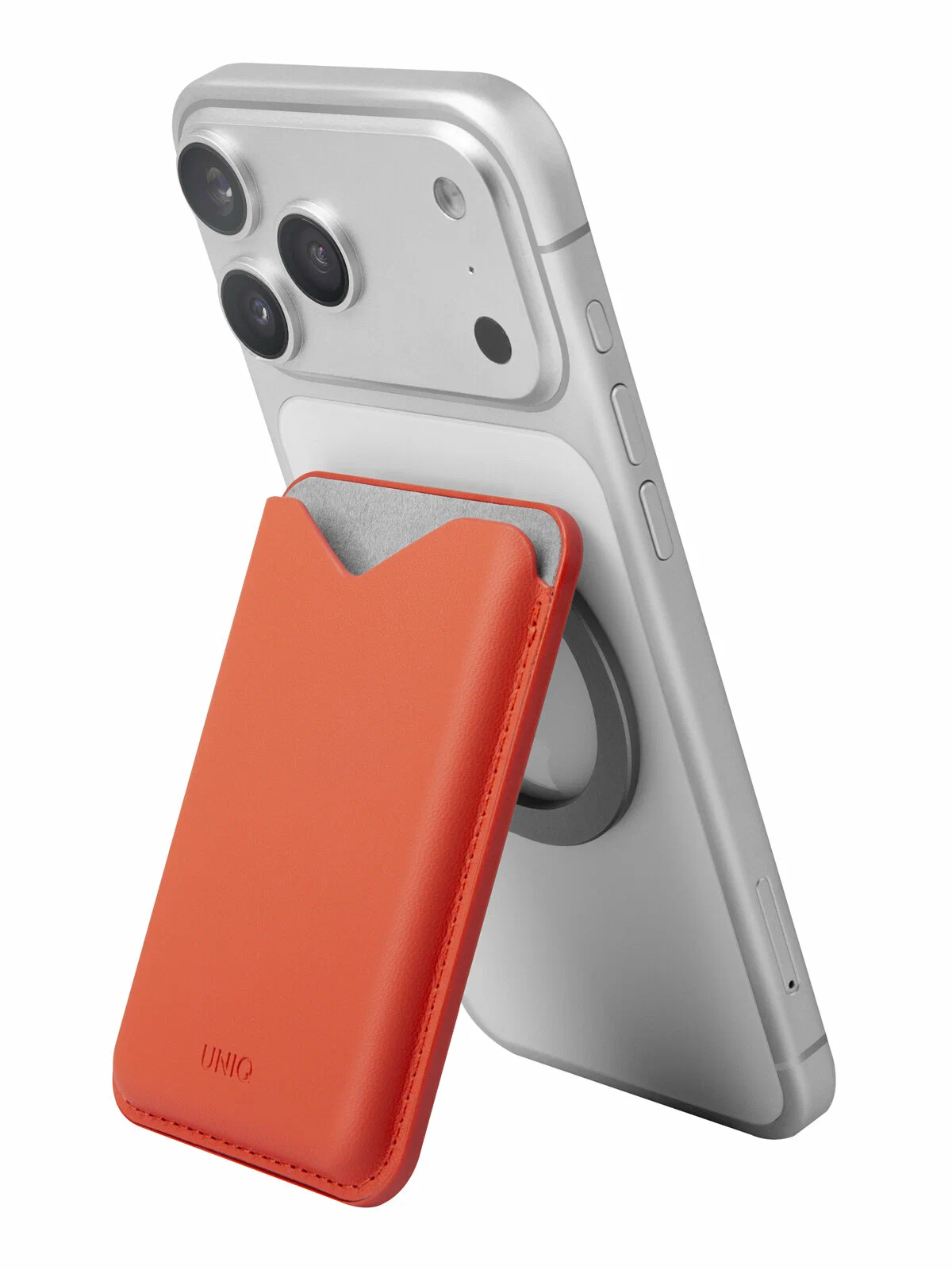 На фото изображено Картхолдер Uniq Lyden EVO, Flame Orange