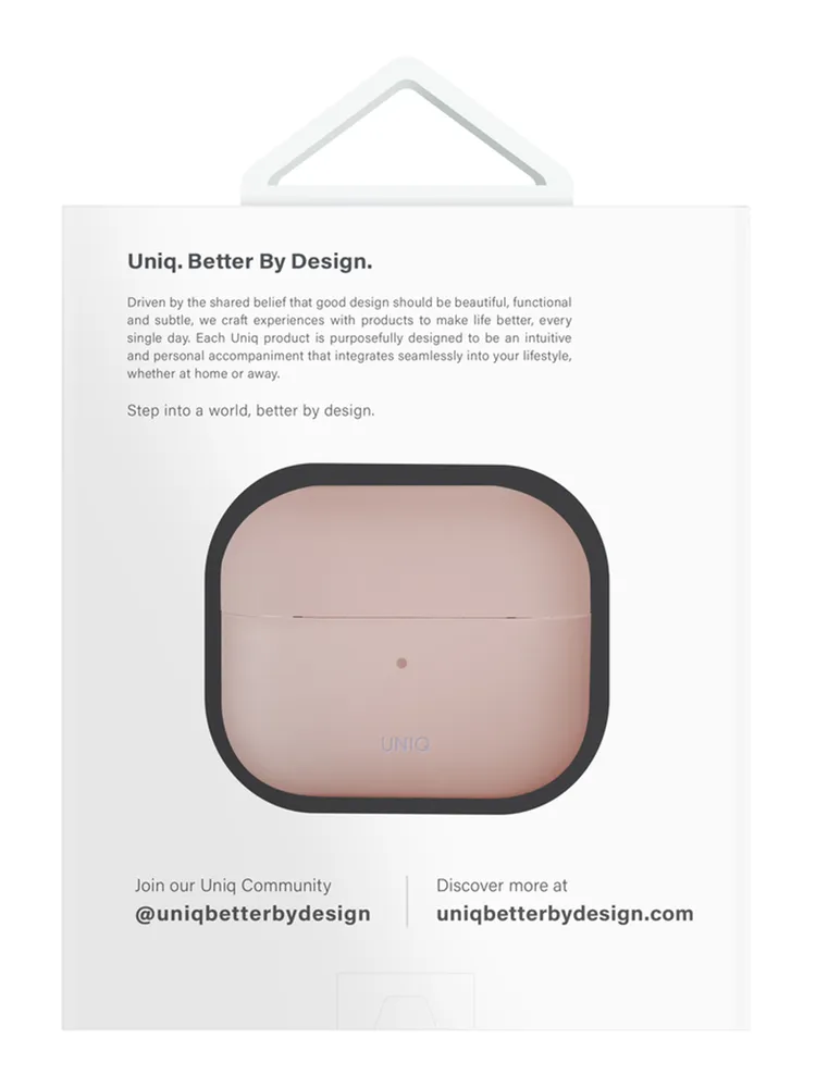 Защитный чехол Uniq Lino Silicone Case для Airpods 4, розовый