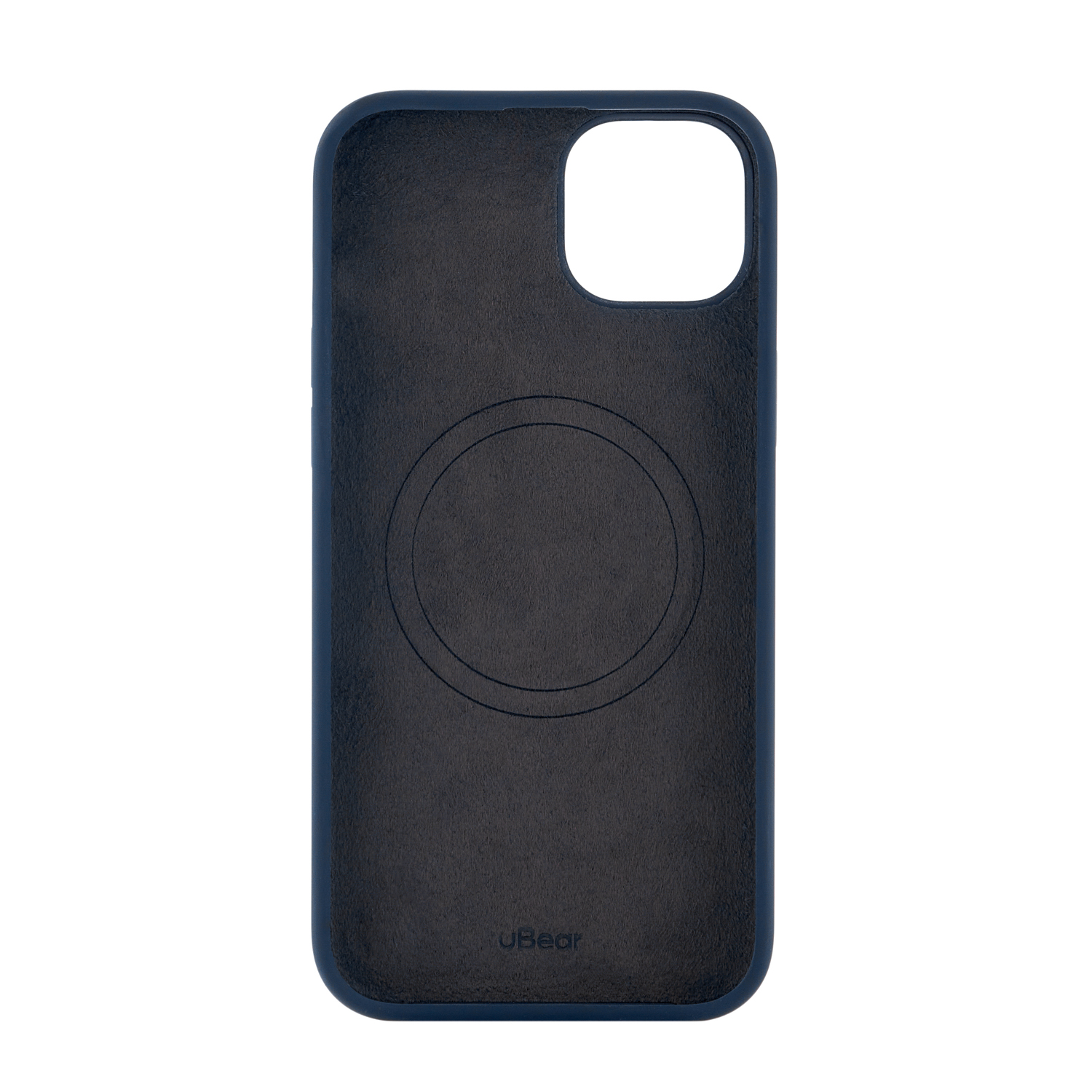 На фото изображено Чехол защитный uBear Touch Mag Case для iPhone 15 Plus, темно-синий