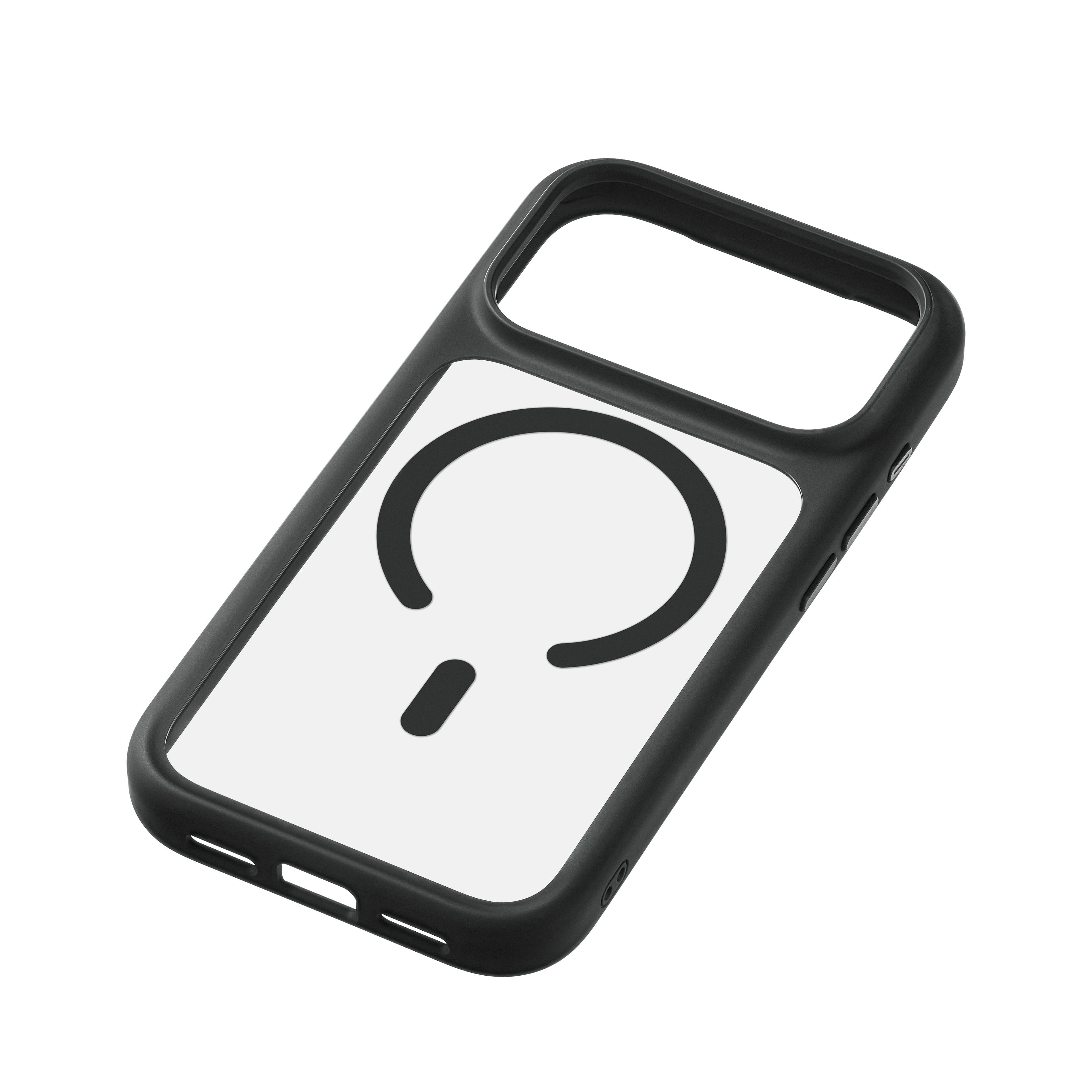 На фото изображено Чехол защитный uBear Shade Case для iPhone 17 Pro, MagSafe, чёрный