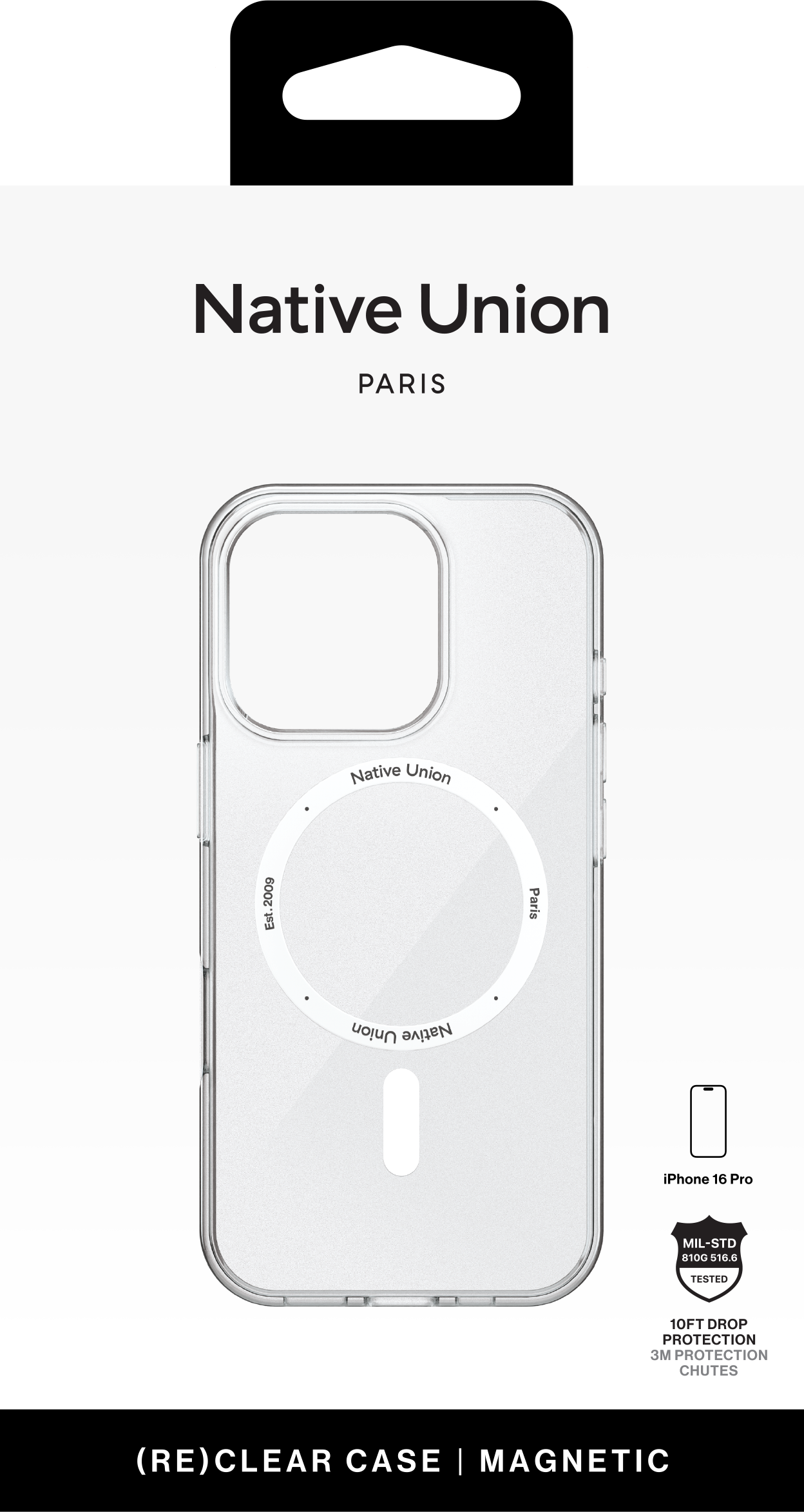 На фото изображено Чехол Native Union (RE)Classic Case MagSafe для iPhone 16 Pro, прозрачный