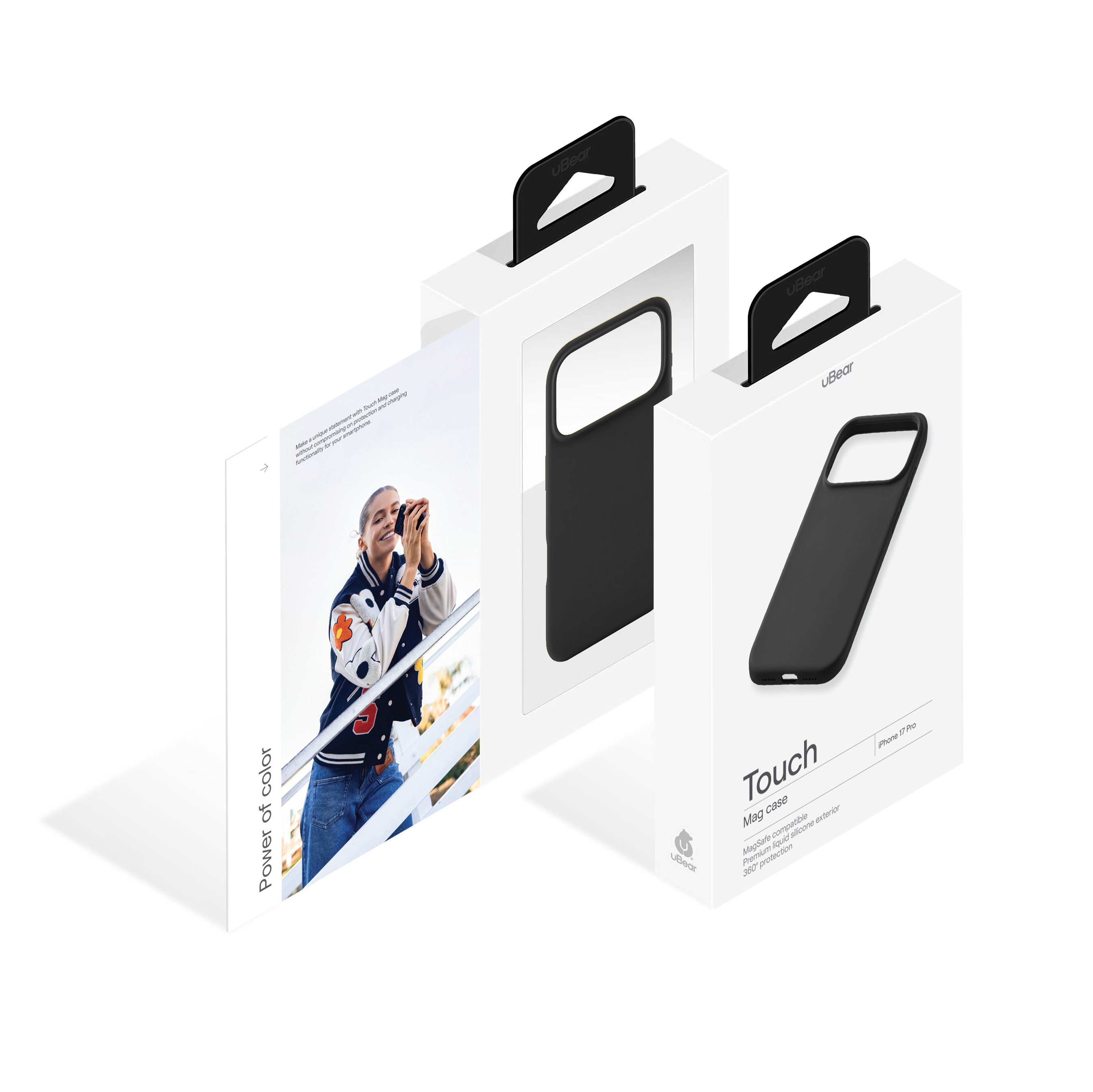 На фото изображено Чехол защитный uBear Touch Mag Case для iPhone 17 Pro, MagSafe, черный