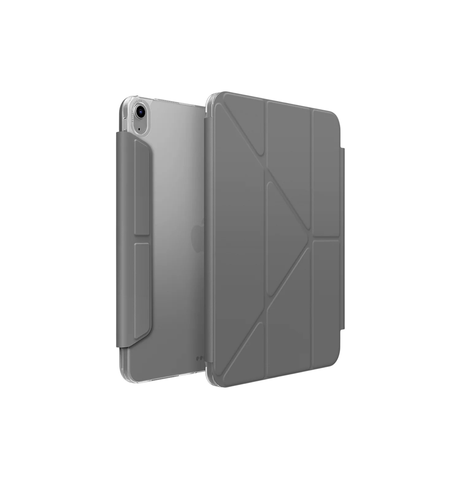 На фото изображено Чехол UNIQ Camden Click для iPad 10.9 (2022) / 11 (A16), серый