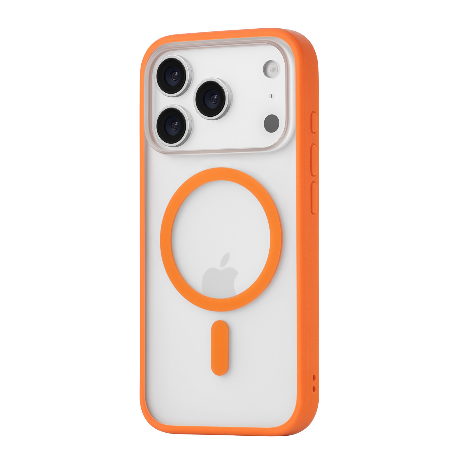На фото изображено Чехол защитный uBear Cloud Mag Case для iPhone 17 Pro, MagSafe, оранжевый