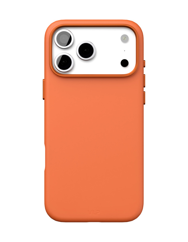 На фото изображено Чехол защитный VLP Aster Pro Case с MagSafe для iPhone 17 Pro Max, оранжевый