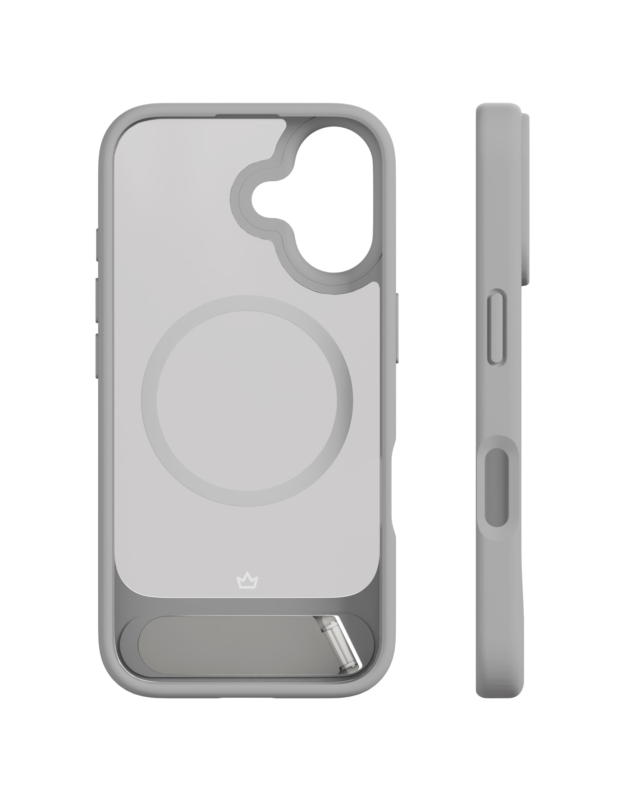 На фото изображено Чехол защитный VLP Reels Case с MagSafe для iPhone 16 Plus, серый
