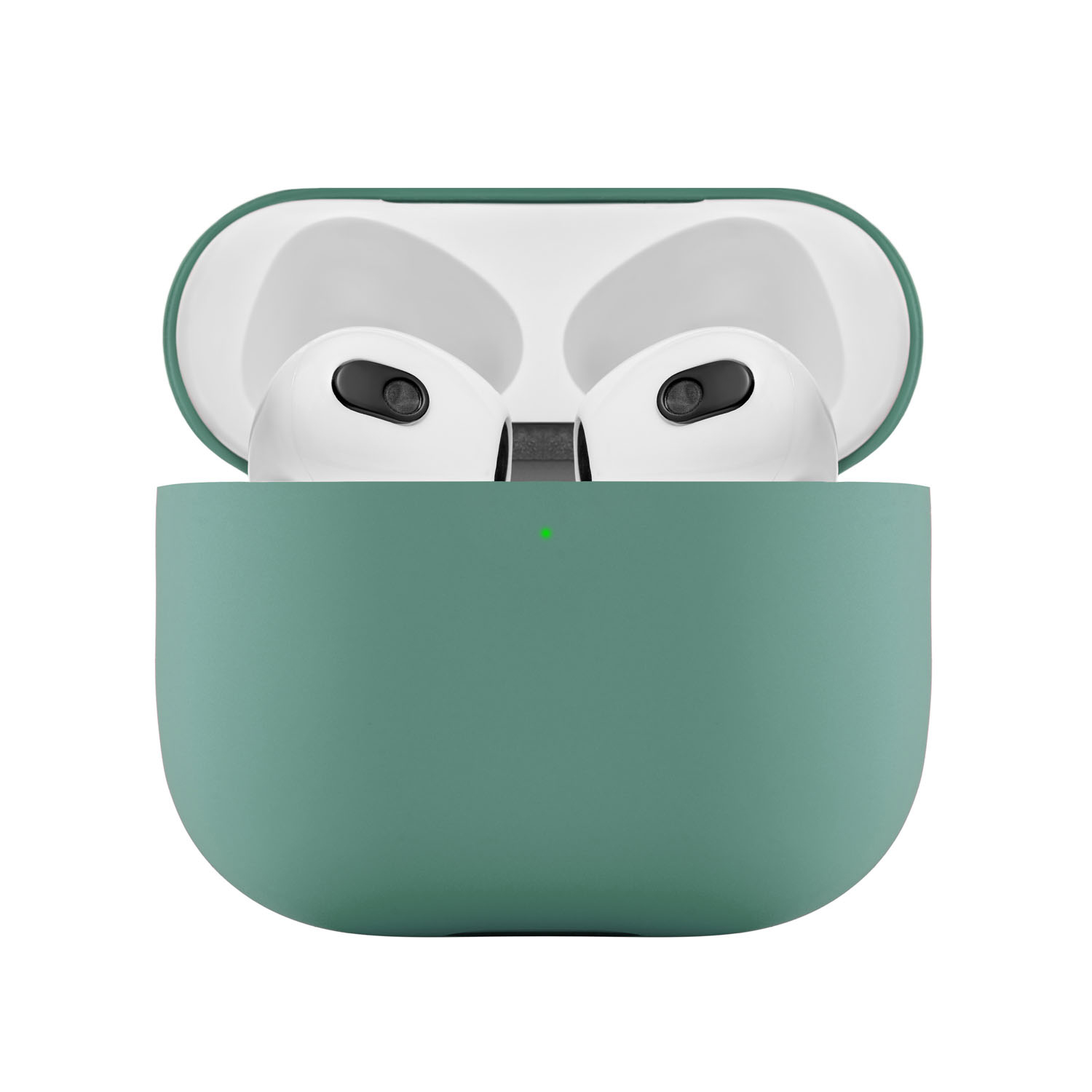Фото Ультратонкий силиконовый чехол Touch Case для AirPods 3, зелёный На фото изображено Ультратонкий силиконовый чехол Touch Case для AirPods 3, зелёный