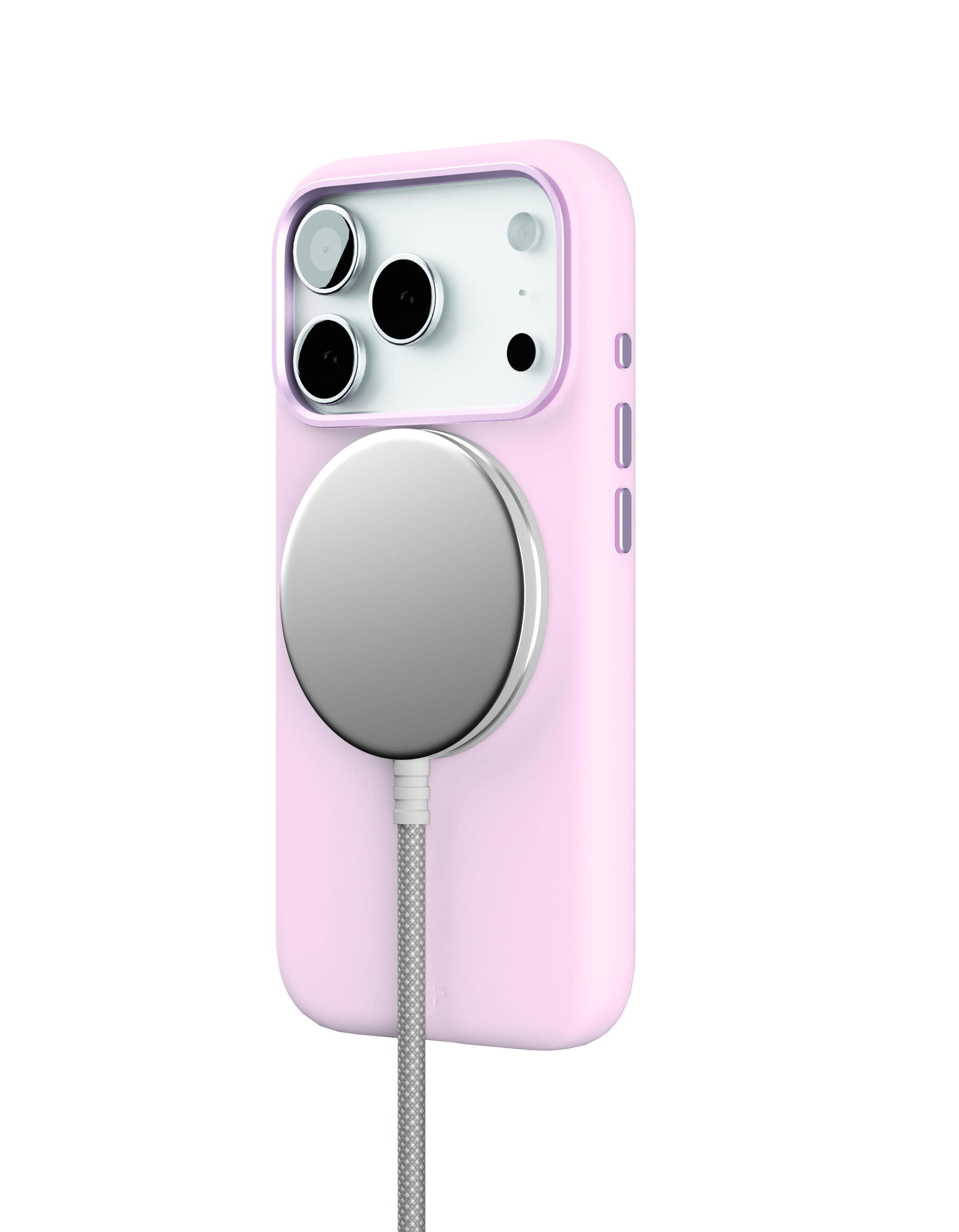 На фото изображено Чехол защитный VLP Aster Pro Case с MagSafe для iPhone 17 Pro, розовый